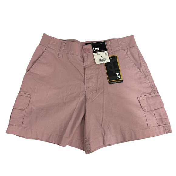 Lee Women’s 5 Inch Soft Mauve Cargo Shorts Comfort Waistband Size 4 - Picture 1 of 6
